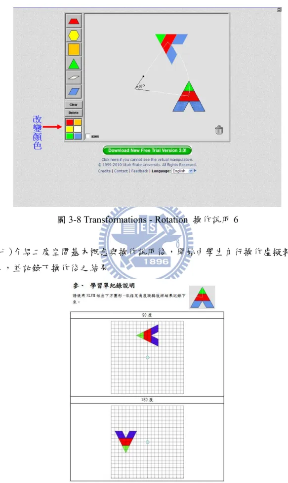 圖 3-8 Transformations - Rotation 操作說明 6 