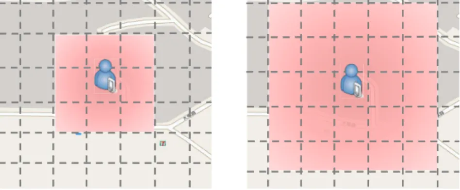 Figure 3.3: An illustration of the greedy selection under different storage con- con-straints.