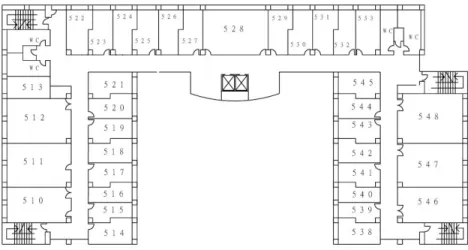 Figure 5.1: The layout of the fifth floor of the Department of Computer Science and Engineering, Chiao Tung University.