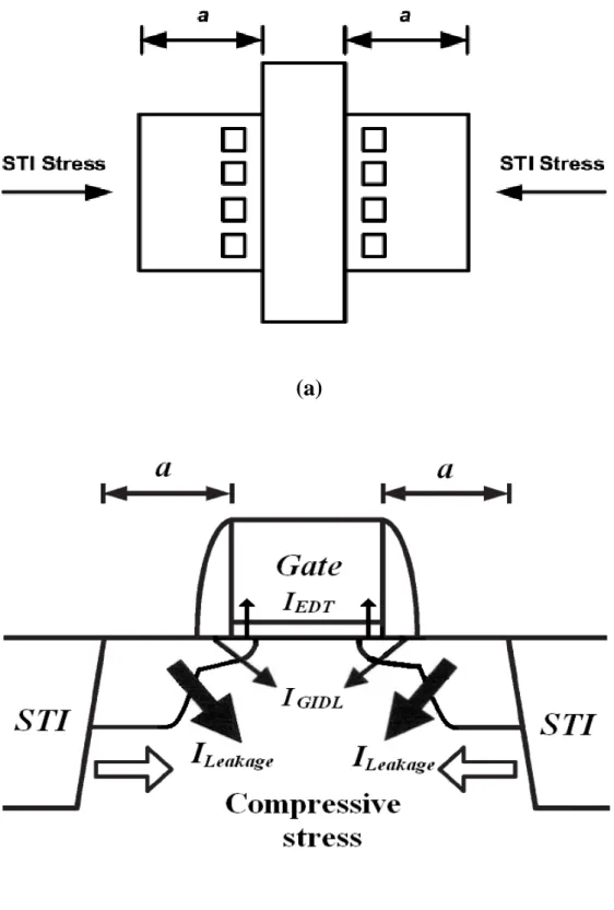 Fig. 4.1  (a)  Topside view of the device under study. 