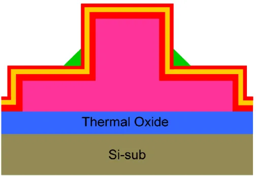 Fig. 2-2(f) Definition of nanowire channel and source/drain. 