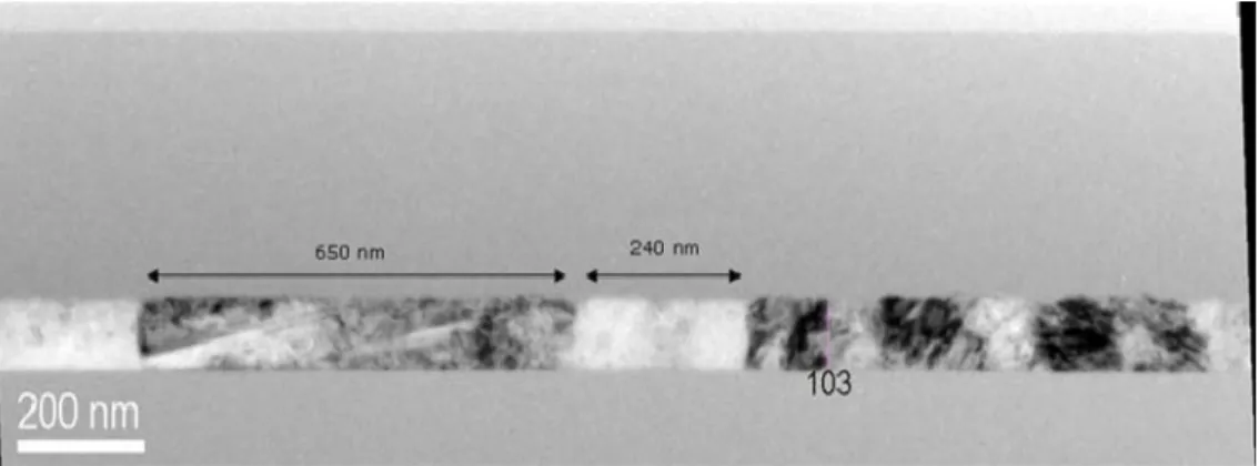 Fig. 3-3. TEM picture of p-type e-gun deposited amorphous silicon layer after annealing  at 600°C for 96 hours
