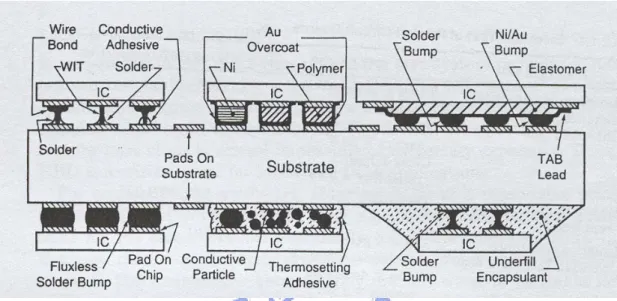 Fig. 3    A schematic diagram depicting various flip chip technologies. 