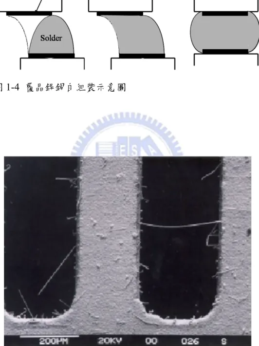 圖 1-4  覆晶銲錫自組裝示意圖 