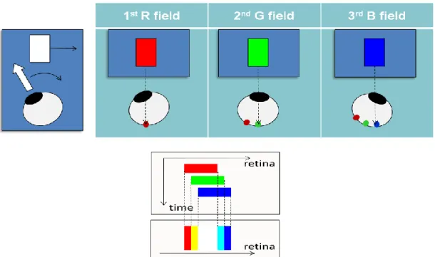 Fig. 2.2 the scheme of CBU phenomenon in a conventional FSC-LCD 