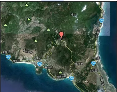 Figure 1-3 The location of Kenting Shirding cultural development promotion community    資料來源：Google map(2011) 