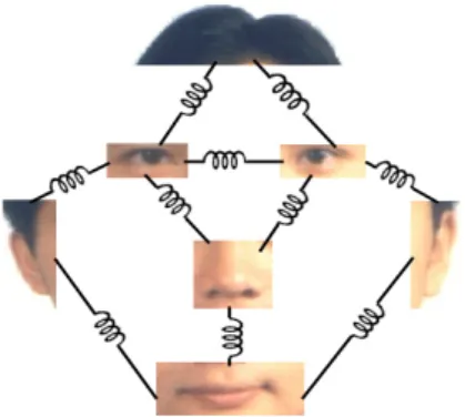 Fig. 9. The pictorial structure framework proposed by Fischler and Elschlager [29]. 