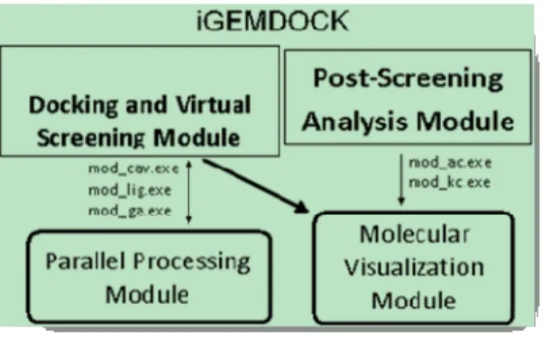 Figure 8. The virtual screening and post screening analysis processes in iGEMDOCK 