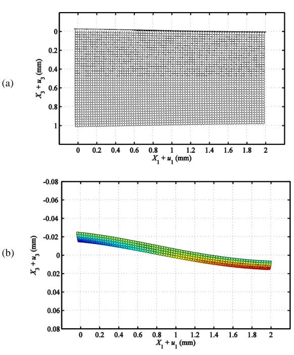 圖 3.30 fluid (10 μm, 1 Pa.s) / glass (1 mm)  於頻率 1 MHz 的 S 0 模態之  (a) 液體層與固體層、(b)液體層之位移模態 