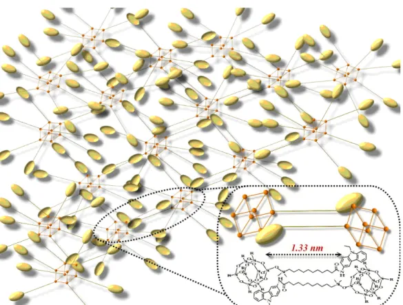 Fig. 1. Graphical representation of the well-ordered dispersive structure formed from  POSS-C11-Cz in bulk state