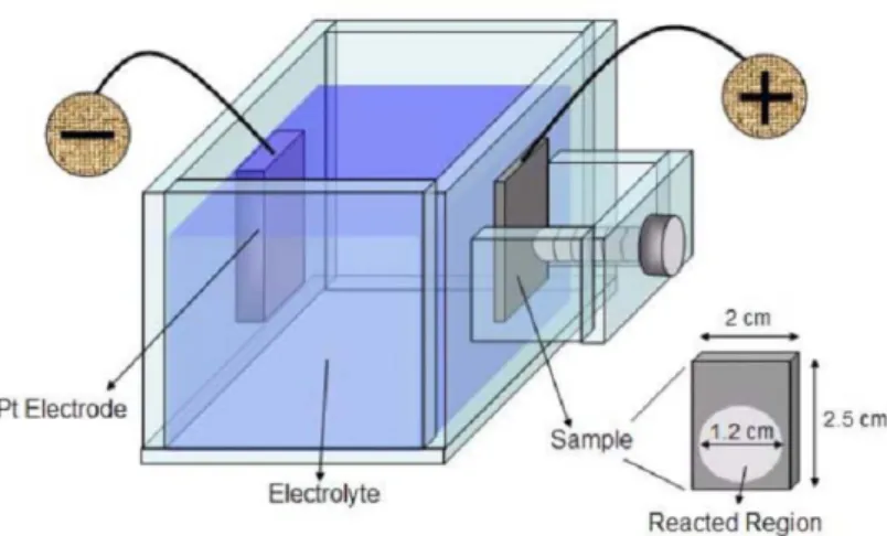 Fig. 3-5 Schematic diagram of experimental setup for the Al anodization. 