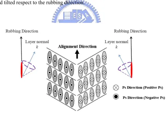 Figure 2-6. Schematic illustration of the horizontal defects, as a top view of the cell,  in the SSFLC
