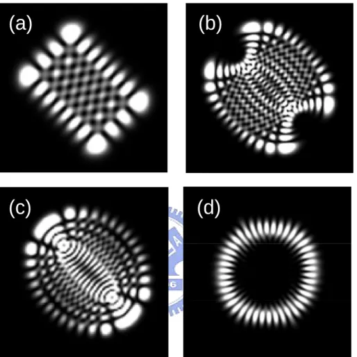 Fig. 2.3.7 Numerically reconstructed patterns for the experimental results shown in Fig