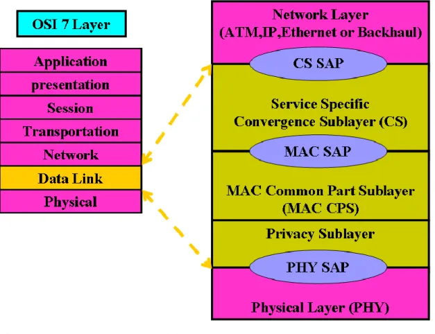 Figure 2-17 IEEE 802.16 protocol layer 