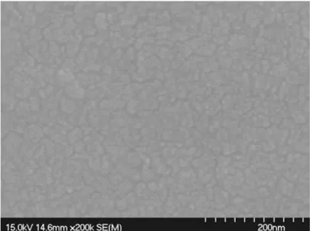 Fig. 3-29    SEM surface micro-morphology of the as-deposited pure-SZO film. 