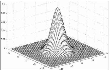 Figure 2.5: The weighting filter function used to transfer local pattern density to effective density.