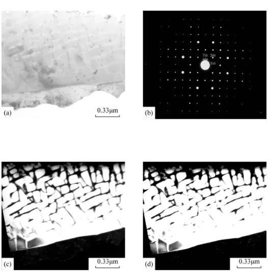 Figure 4. Electron micrographs of the alloy aged at 550℃  for 24 hours. (a) BF, (b) an  SADP  taken  from  the  plate-like  precipitate