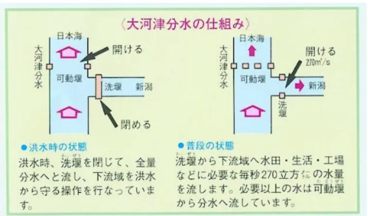 圖 3-9  大河津分水操作示意圖 