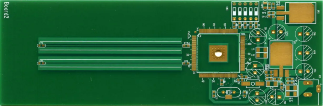 圖 4-5 Board2  信號線長皆為 7cm @Guard trace 分別為 10 &amp; 30mils 正面圖 