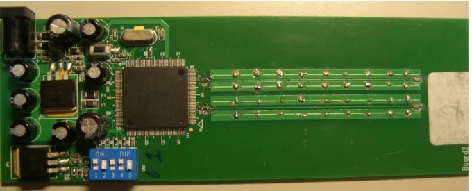 圖 4-15  在 Board 2 的 Guard trace 上每隔 1/20λ 的距離打上 GND VIA 
