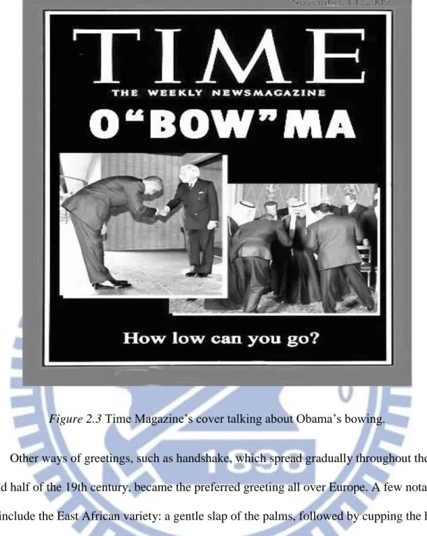 Figure 2.3 Time Magazine’s cover talking about Obama’s bowing. 