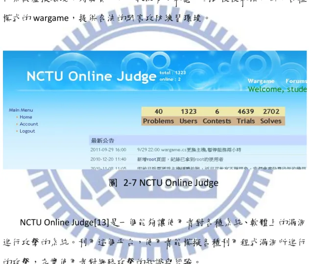 圖  2-7 NCTU Online Judge 