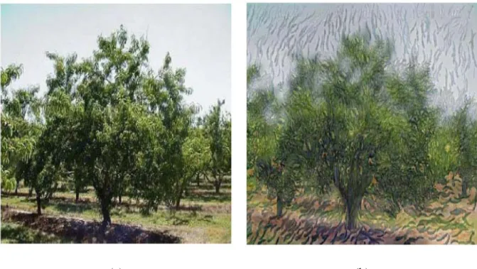 Figure 2.2 An experimental result. (a) An original image. (b) An image created from Guo, et al