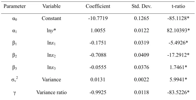 Table 4.6 Estimating results of aggregated accident score 