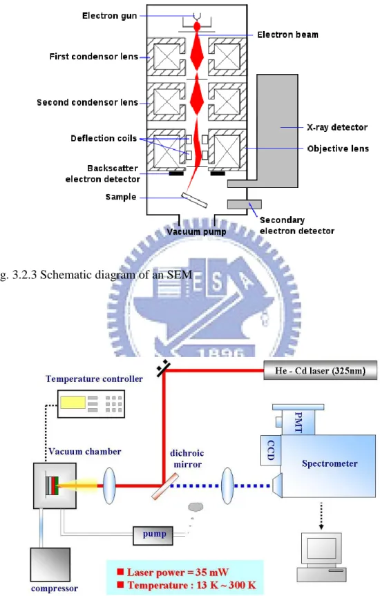 Fig. 3.2.3 Schematic diagram of an SEM 