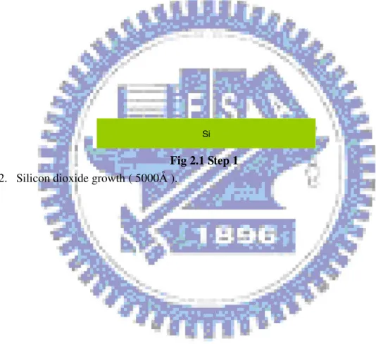 Fig 2.1 Step 1  2.  Silicon dioxide growth ( 5000Å ). 