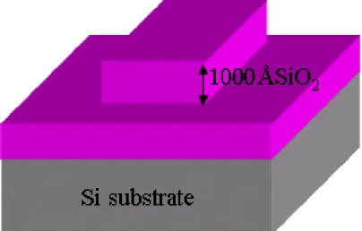 Figure 2.7 Definition of the active area. The height of oxide step is 1000Å 