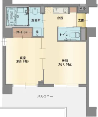 圖 3.9 日本清風丘陵金井雙人房型平面圖 