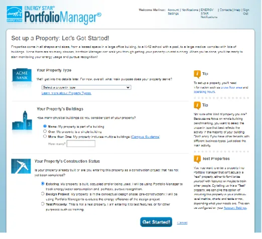 圖  三-22 ENERGY STAR Portfolio Manager 操作頁面  (資料來源:ENERGY STAR) 