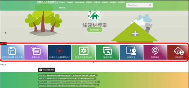 圖 3-27 綠建材標章網站實景圖 