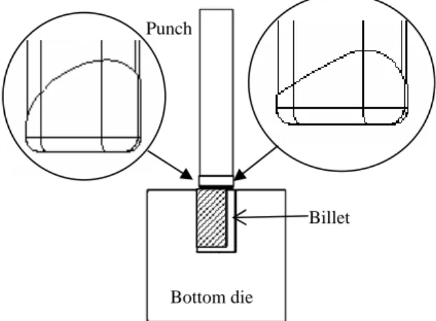 Figure 8. Bearing profiles and die set-up. 