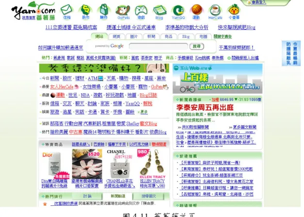 圖 4-12 Hercafe 首頁  資料來源：蕃薯藤網站 