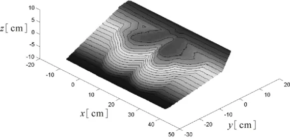 Fig. 8. Two-dimensional fluvial deltas over rigid basements. Top: experimental photo;   