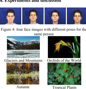 Figure 7. The distribution of the image class “Glaciers  and Mountains” with PCA in different feature spaces, 