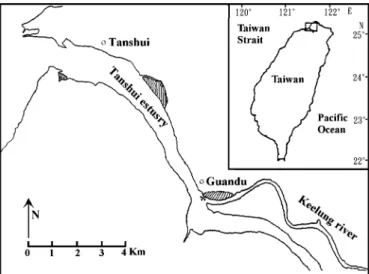 Fig. 1. Location of the estuary of the Tanshui River in northern Taiwan.