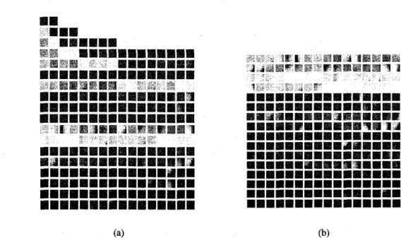 Fig. 2.  Final  TSVQ  codebooks  generated by the  BTSOFM  algorithm.  (a) Interlevel codewords