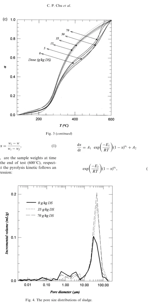 Fig. 4. The pore size distributions of sludge.