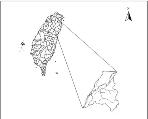 Fig. 2 The location of TaHan River Basin in Taiwan