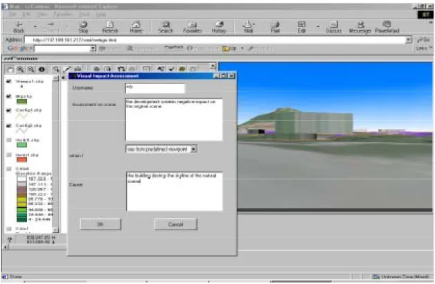 Figure 4. The interface of  the prototype system for visual impact assessment 