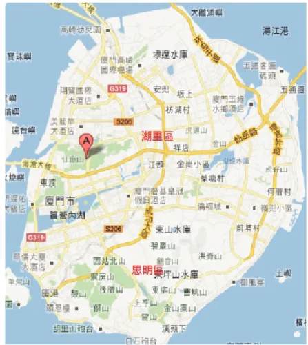 圖 7  廈門本島與仙岳山位置圖 