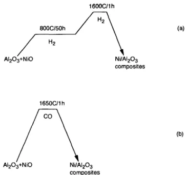Fig.  I.  Sintering  profiles  for  the  composites  sintered  in  (a)  Hz  and  (b)  CO