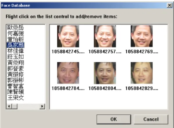 Figure 4. Face pictures belong to a certain user is  added to the face database of our album system 
