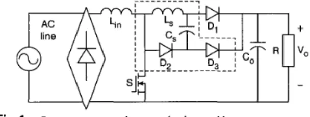 Fig. 1  Boost converter  with passive  lossless  snubber 
