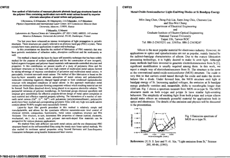 Fig.  I  Emission spectrum  of  MOS on n-type Si. 