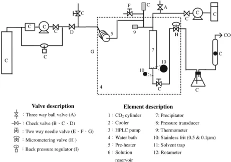 Fig. 1 Experimental apparatus of the continuous SAS processes