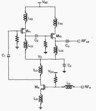 Fig.  1.  Schematic  of the  micro-power  LNA. 
